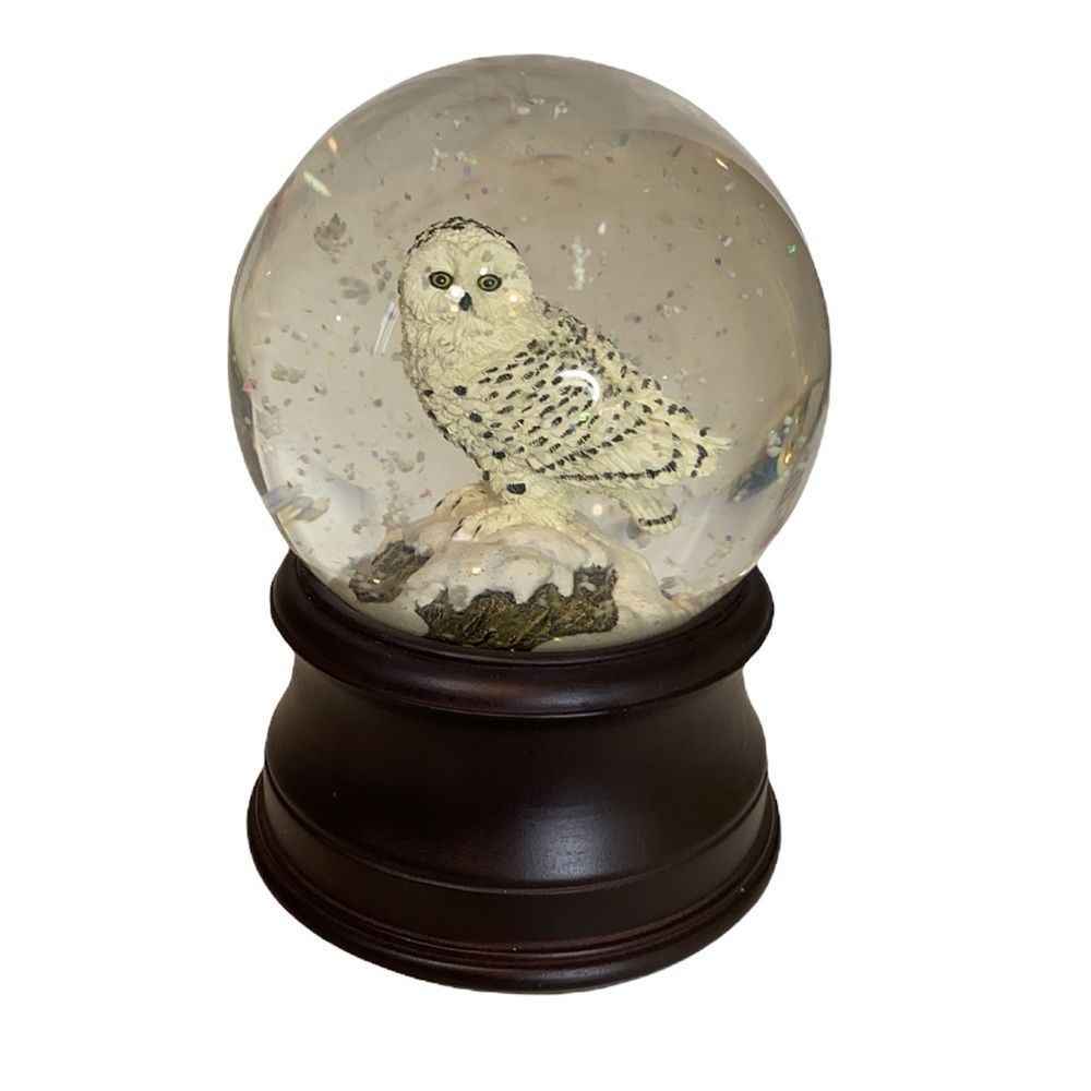 San Francisco Music Box Co Snowy Owl Wind up Snow Globe